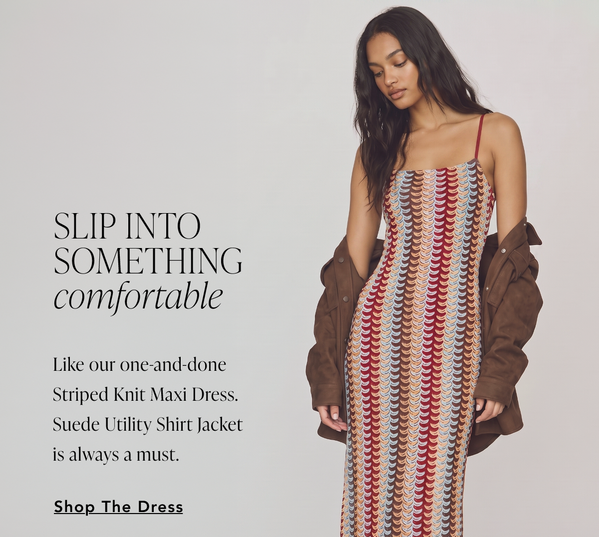 Sleeveless Stripe Knit Tank Maxi Dress