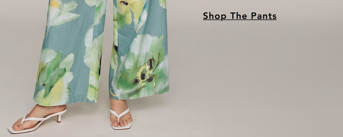 High Waist Ruffle Waist Flower Wide Pants