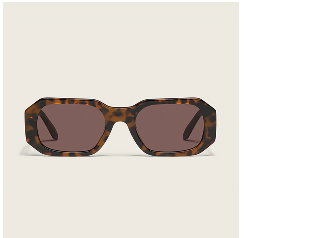 Image of wide tort sunglasses ith brown lenses