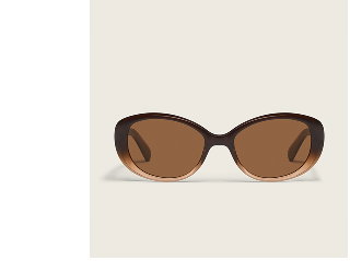 Image of round brown and tan sunglasses