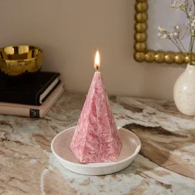 Midnight Zodiac Unscented Pyramid Shaped Marbled Candle
