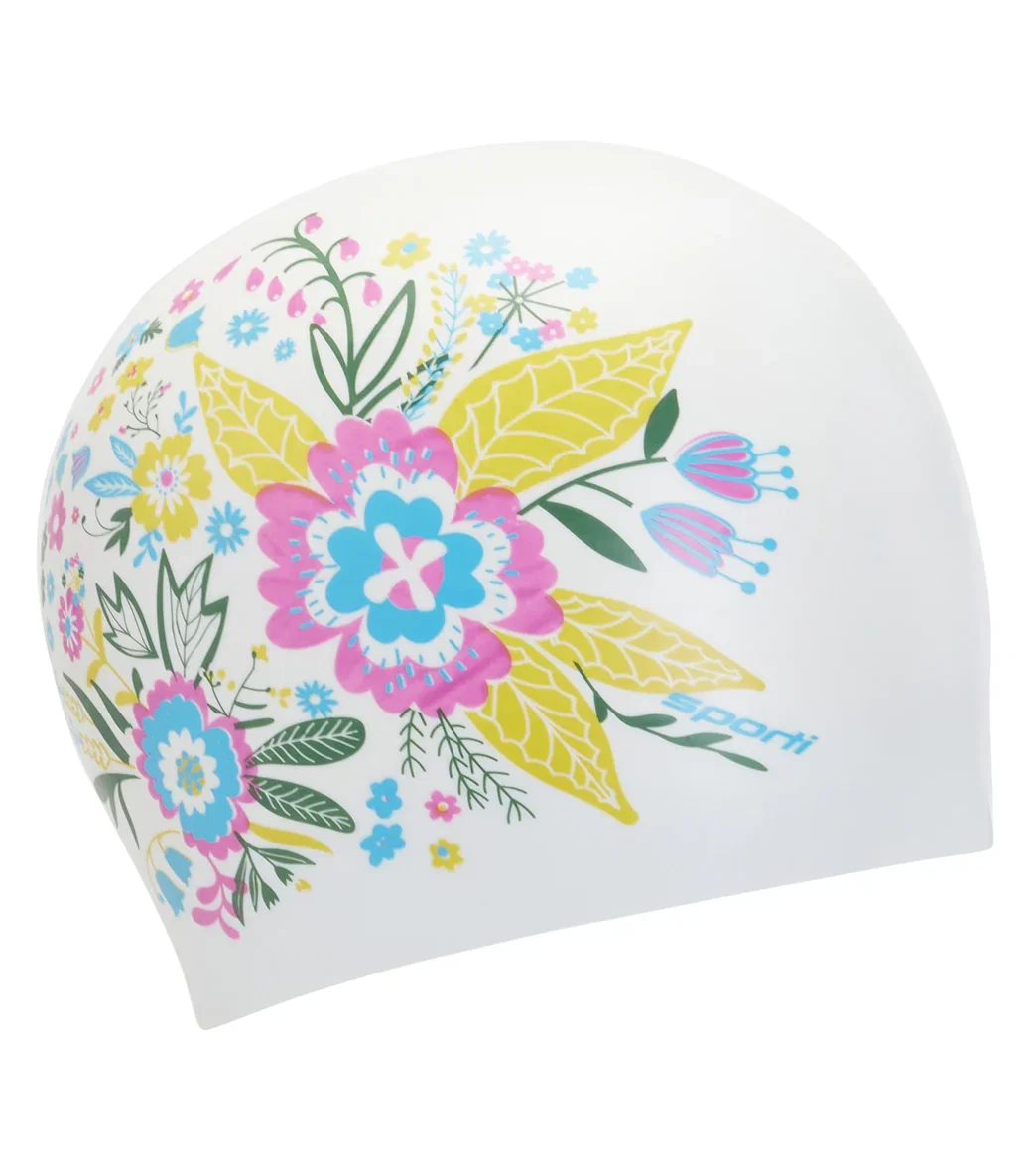 Image of Sporti Garden Long Hair Silicone Swim Cap