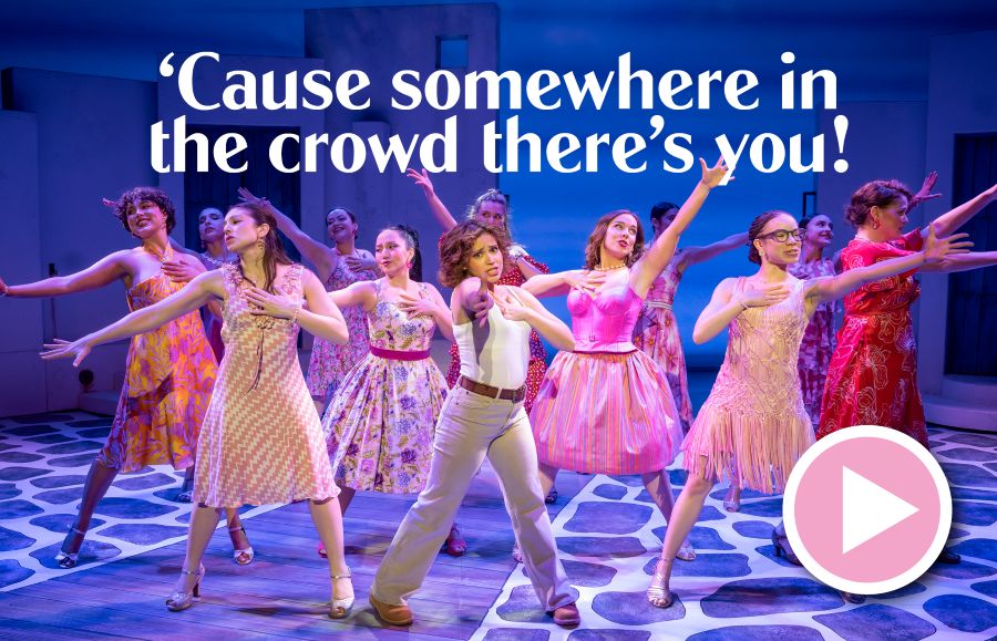 Play Video | Cause Somewhere in the Crowd Theres You! | Juliette M. Ojeda (Sophie Sheridan), and the Company of MAMMA MIA! 25th Anniversary Tour. Photo by Joan Marcus.