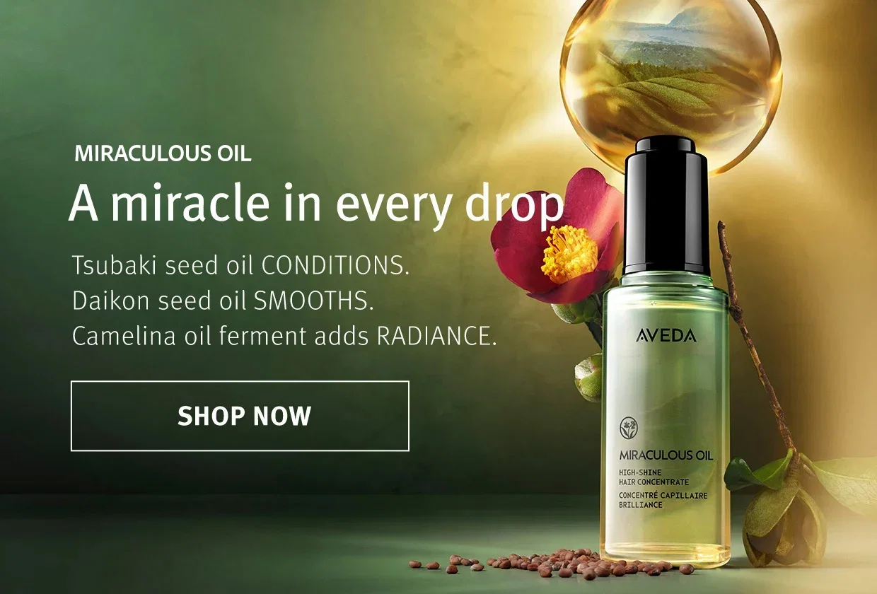MIRACULOUS OIL | A miracle in every drop | Tsubaki seed oil CONDITIONS. Daikon seed oil SMOOTHS. Camelina oil ferment adds RADIANCE. | SHOP NOW