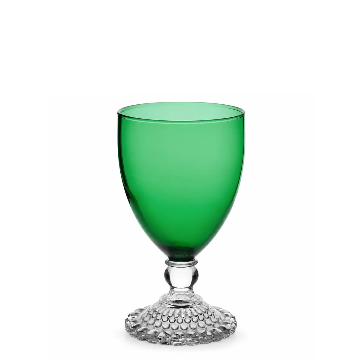 Image of Vintage Green Bubble Foot Juice Glass