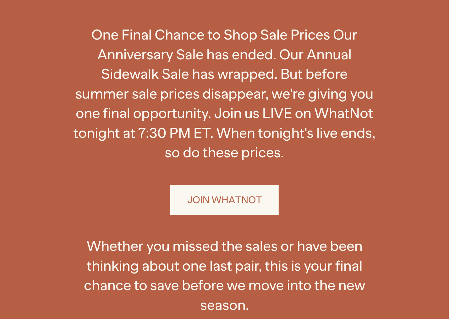 What Not Sale