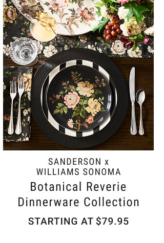 Sanderson x Williams Sonoma - Botanical Reverie Dinnerware Collection - starting at $79.95