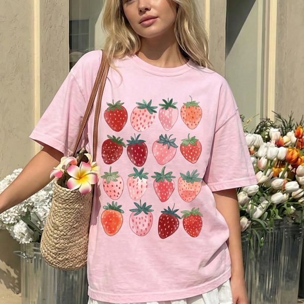 Strawberries Summer Festival Beach Ready Sweet Fruit Celebration Comfort Colors Tee