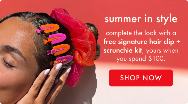 get a free hair clips + scrunchie kit with orders over $100