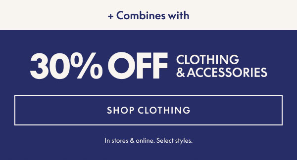 30% Off Clothing & Accessories