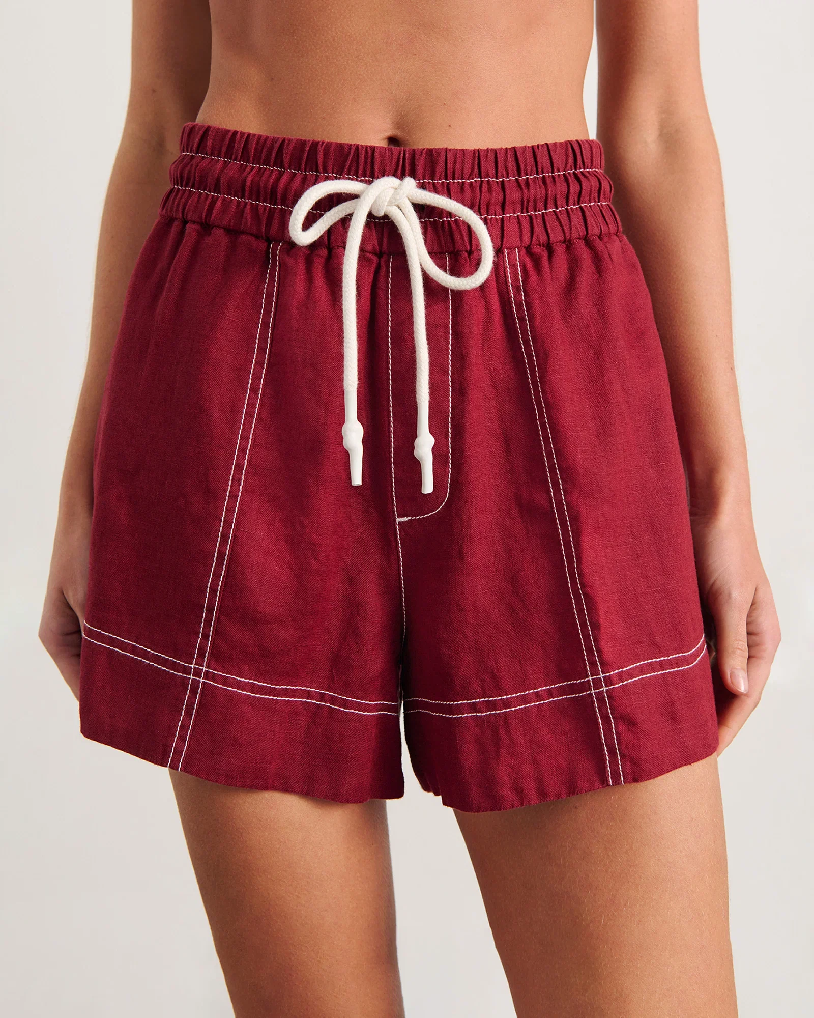 Image of Gigi Linen Pull On Short