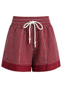 JAG Gigi Stripe Shorts Burgundy