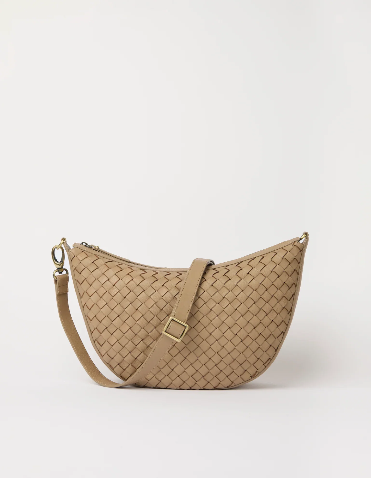 Image of Leo Maxi - Dark Sand Woven Soft Grain Leather