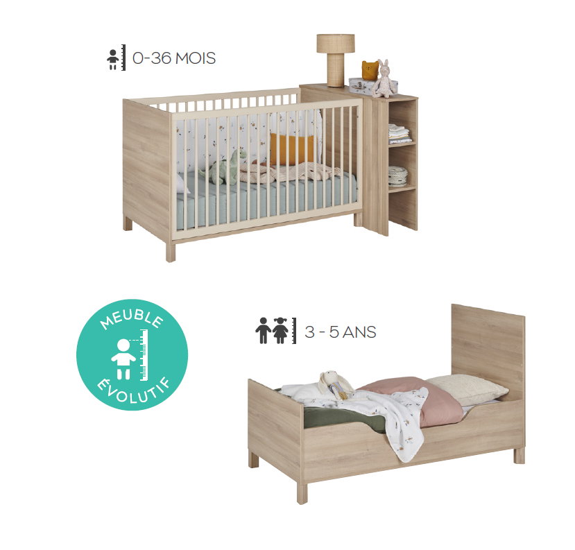 Lit Calypso évolutif 0-36 mois et 3-5 ans
