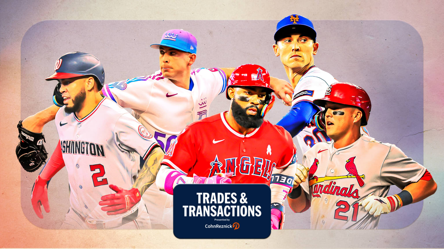 Luis García Jr., Kris Bubic, Jo Adell, Luke Weaver and Lars Nootbaar