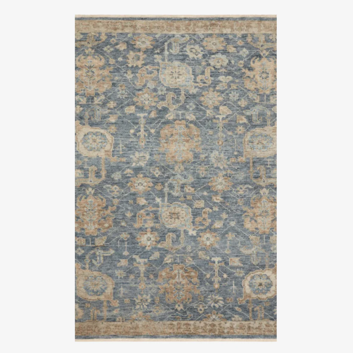 Image of Helena Hand Knotted Rug in Indigo/Taupe