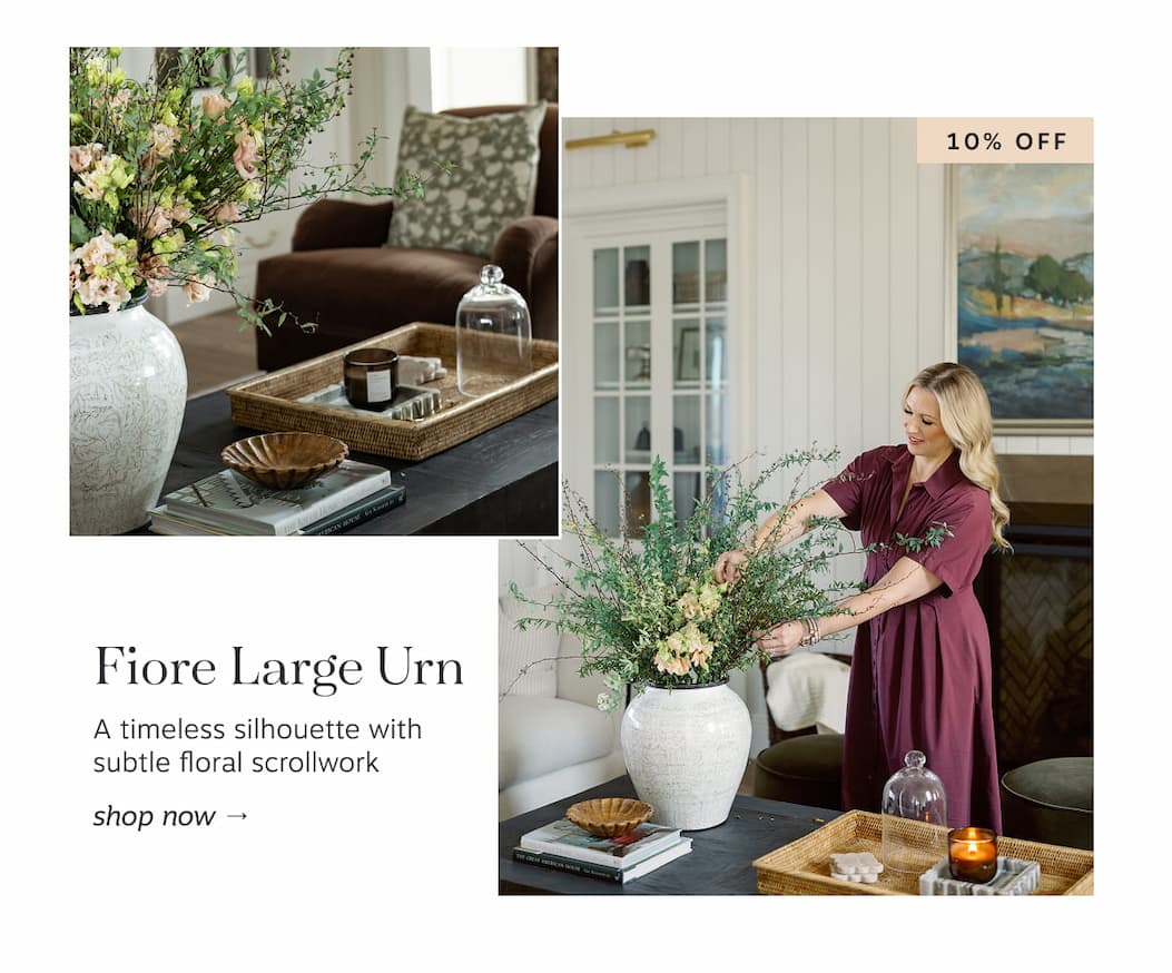 Fiore Large Urn A timeless silhouette with subtle floral scrollwork. Shop now