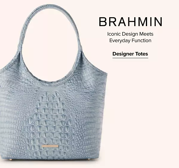 A textured bag. Brahmin. Iconic design meets everyday function. Designer totes.