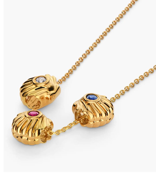 Sirena Shell Bead Necklace With Stones
