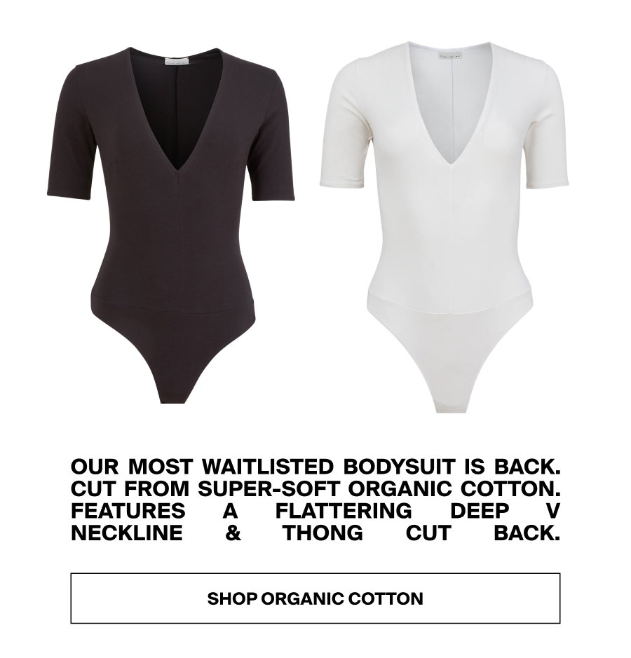 Organic Cotton Deep V Bodysuit