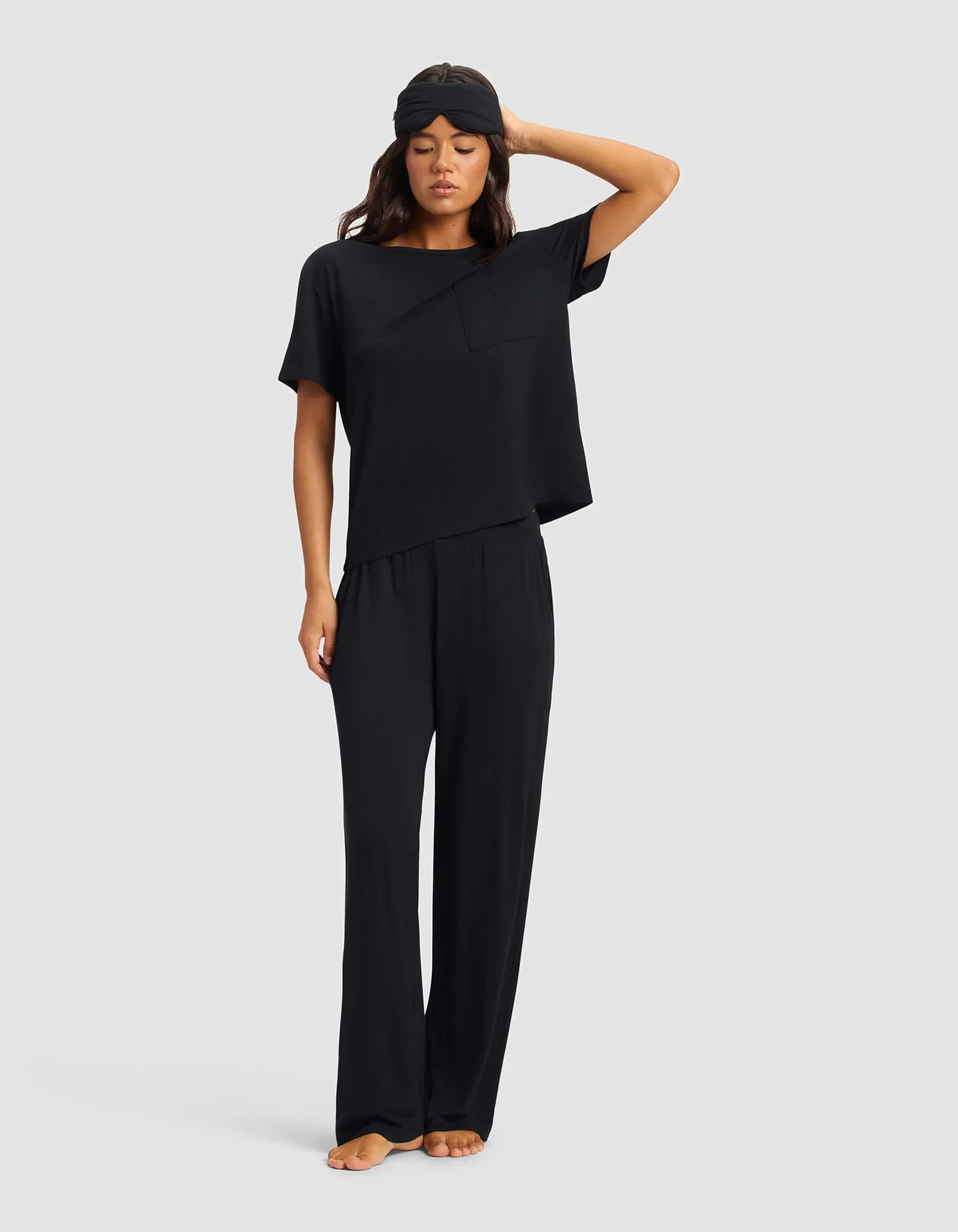 Image of Women's Bamboo Stretch-Knit Lounge Tee & Pants Set