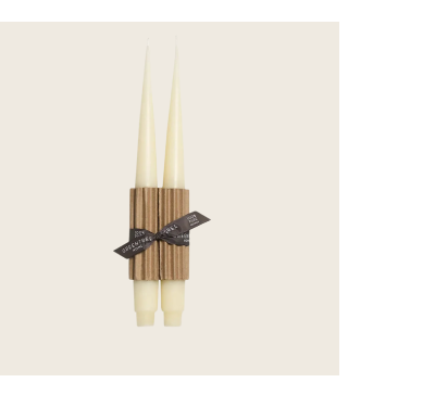 Greentree Home  Apollo Taper Candles, Set of 2 - Cream