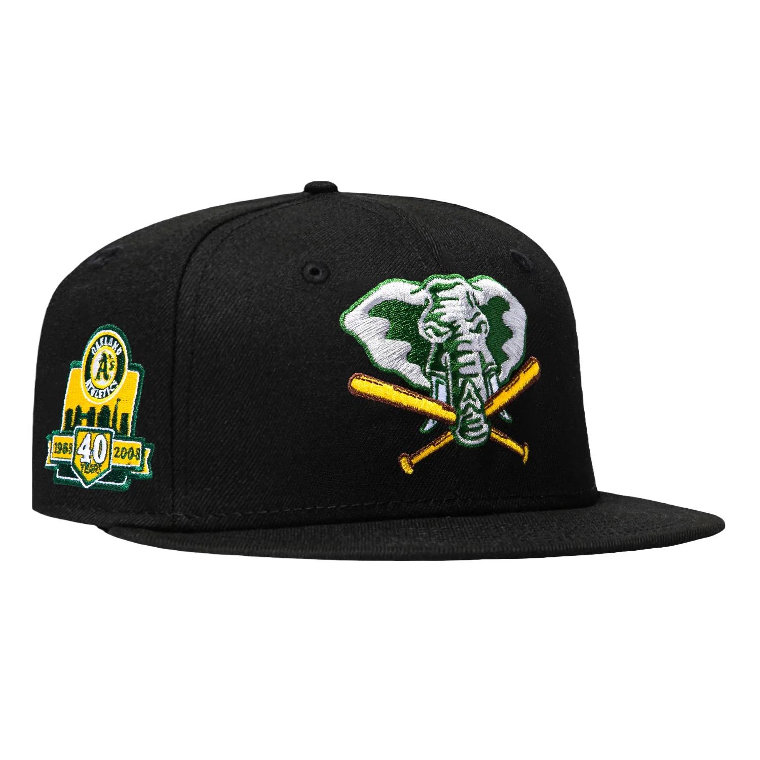 Image of New Era 59Fifty Black Dome Oakland Athletics 40th Anniversary Patch Stomper Hat - Black