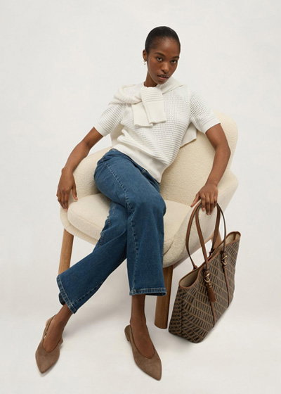 Leah Cotton Pointelle Knitted Top