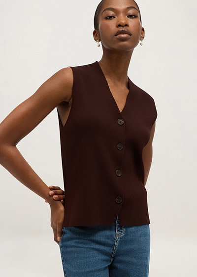 Fran Ribbed Knitted Vest