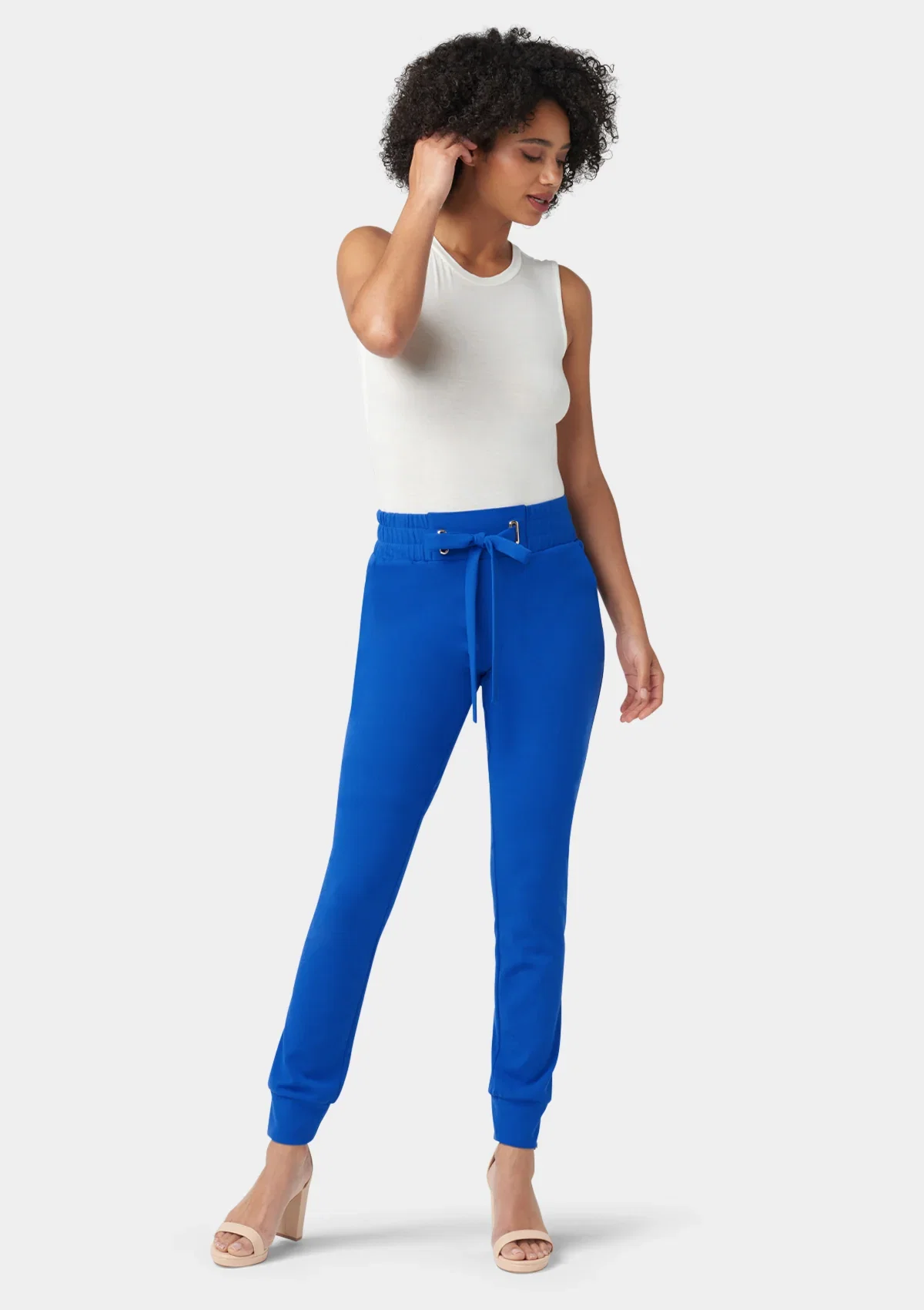 Image of Tall Tianna Tie Waist Crepe Joggers