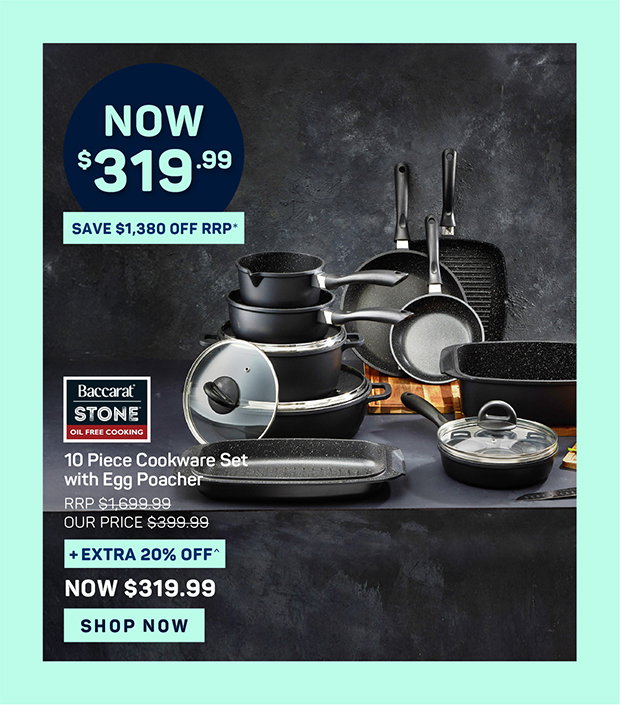 Baccarat STONE 10 Piece Cookware Set with Egg Poacher