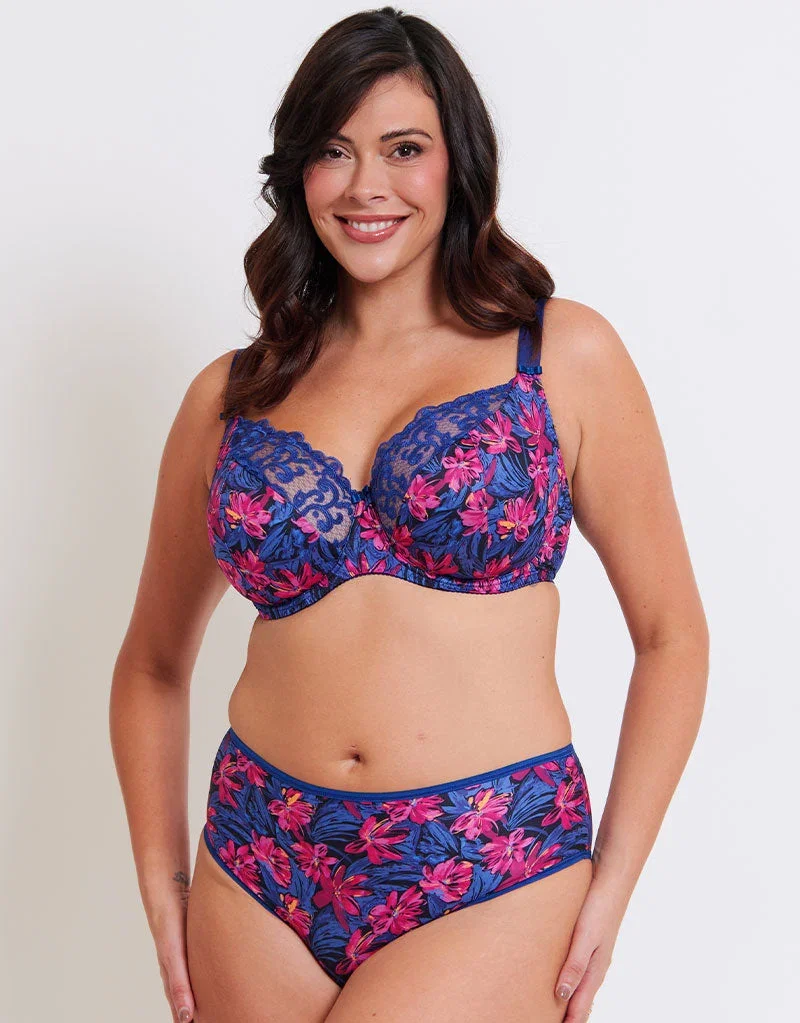 Flirtelle Swirl Balcony Bra Painted Floral Print