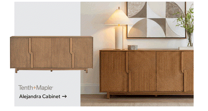 Featured Tenth and Maple Alejandra Cabinet. Click to shop now.
