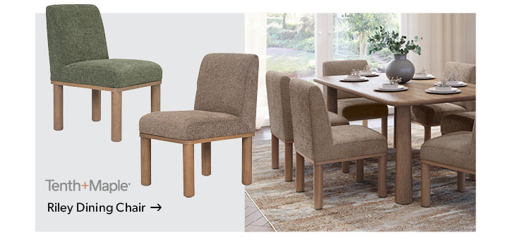 Featured Tenth and Maple Riley Dining Chair. Click to shop.