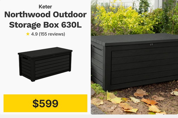 Keter Northwood Outdoor Storage Box 630L ($599) 