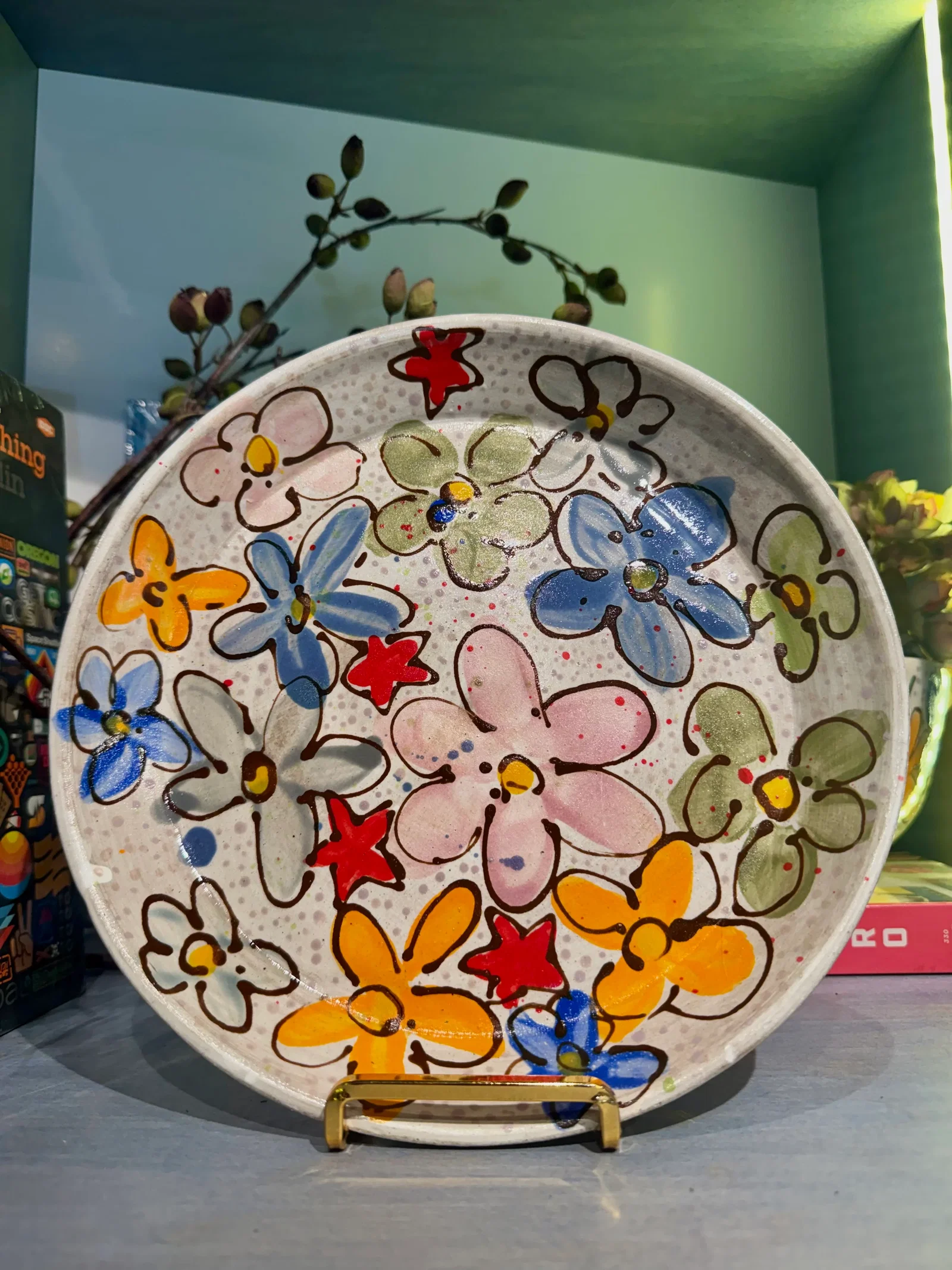 Image of Star Floral Painted Plates