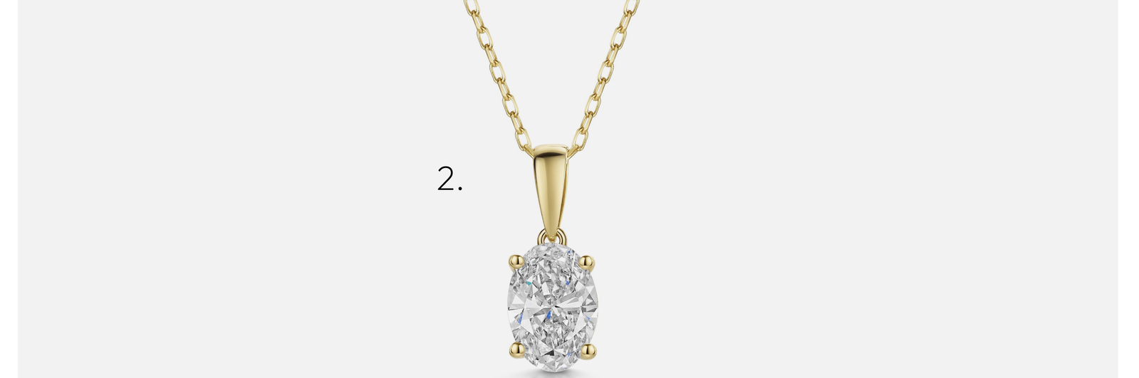 18ct Yellow Gold 1.50ct Oval Cut Lab Grown Diamond Solitaire Pendant