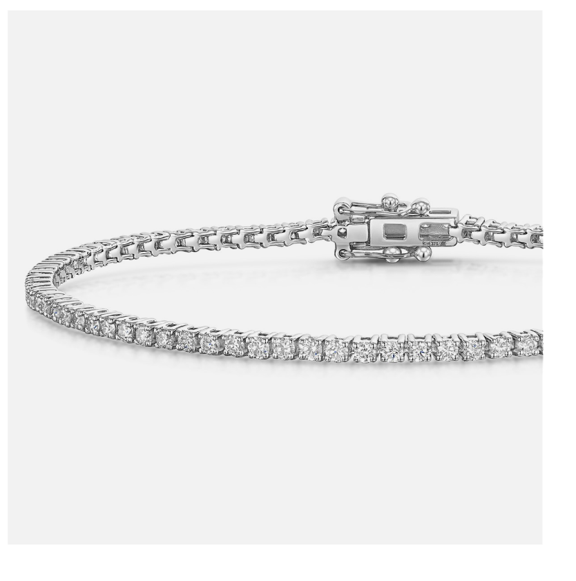 9ct White Gold Round Brilliant 3.00ct Lab Grown Diamond Tennis Bracelet