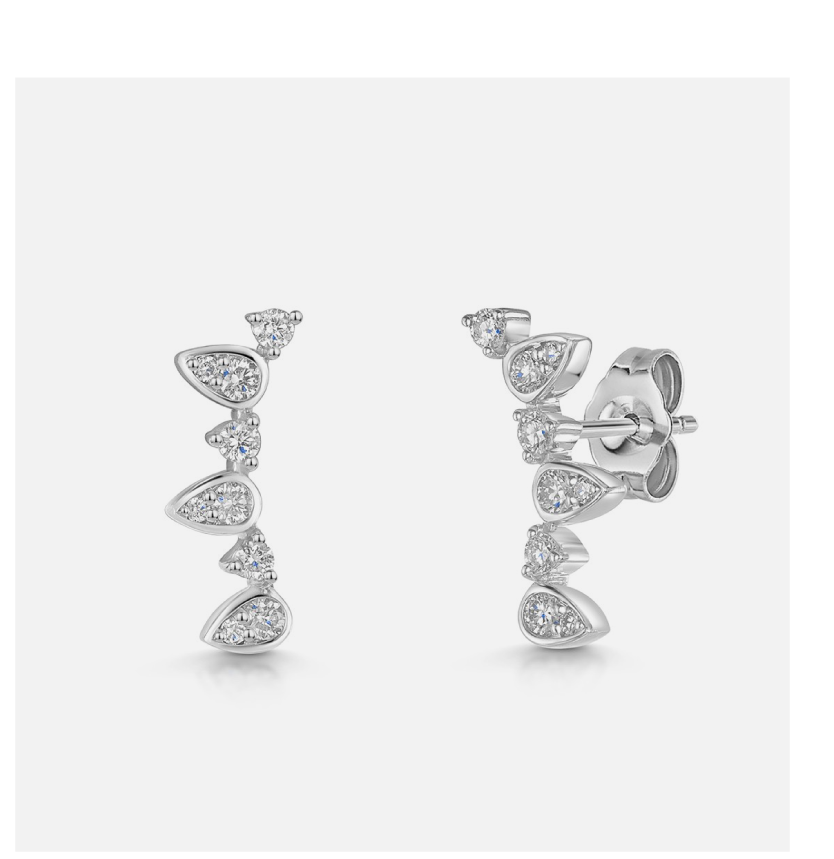 9ct White Gold Round Brilliant 0.25ct Diamond Earrings