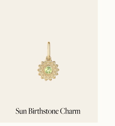14K Gold Sun Birthstone Charm