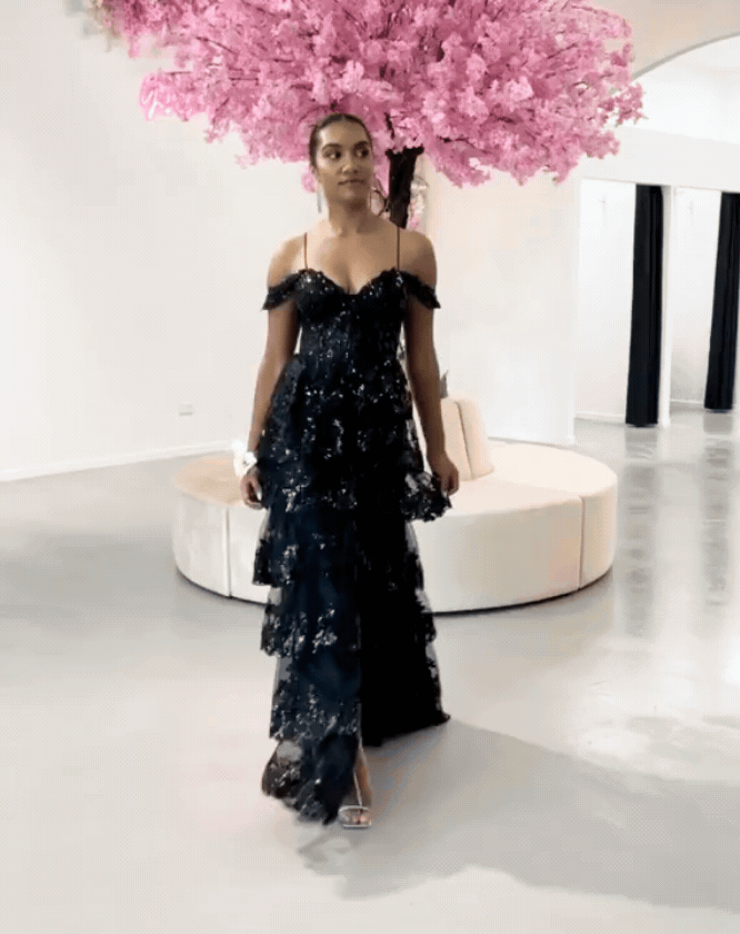 suki corset gown black
