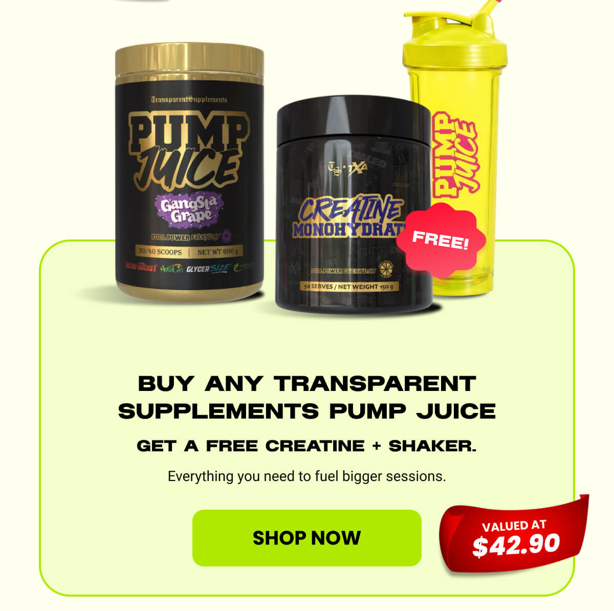 Buy any Transparent Supplements Pump Juice