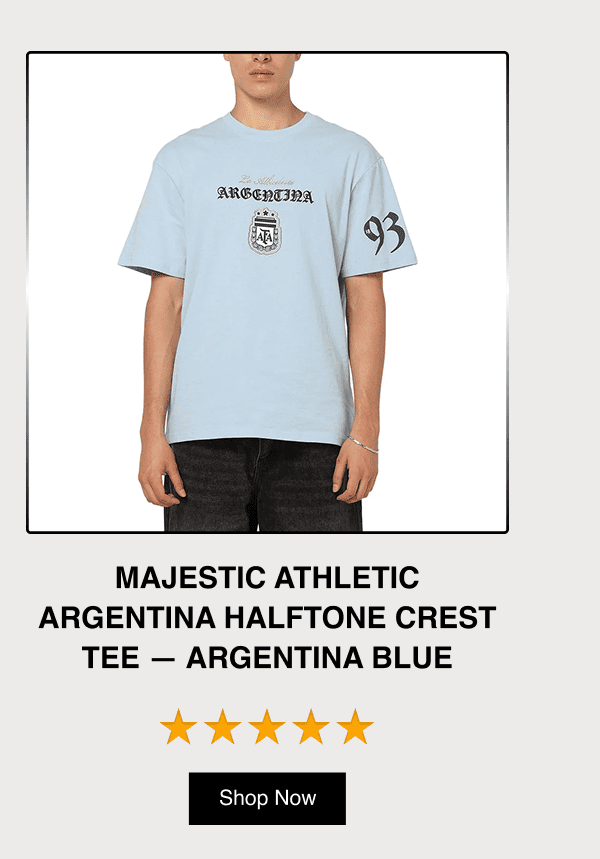 Majestic Athletic Argentina Halftone Crest Tee - Argentina Blue