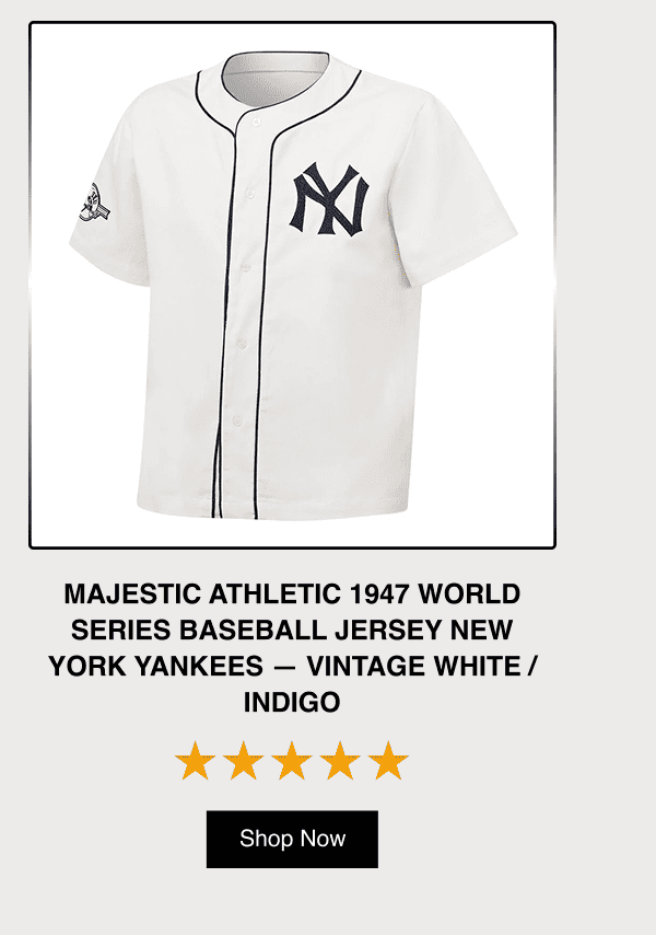 Majestic 1947 World series Baseball Jersey New York Yankees - Vintage White / Indigo