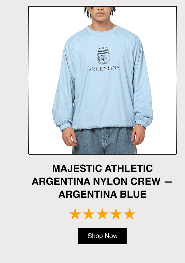 Majestic Athletic Argentina Nylon Crew - Argentina Blue