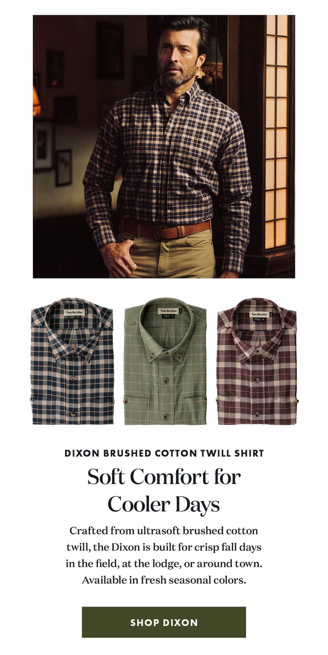 Dixon Brushed Cotton Twill Shirt