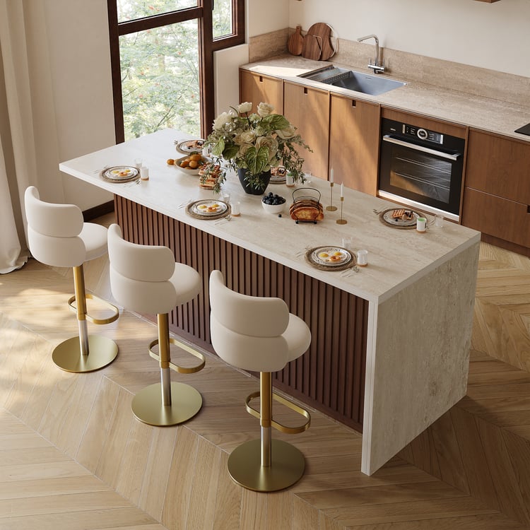 Modern 72" Matte Sintered Stone Kitchen Island with Storage, Walnut
