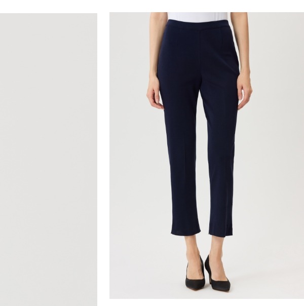 Knit Straight-Leg Ankle Pants, Indigo