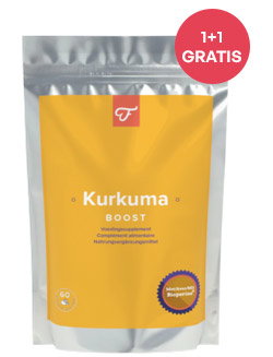 Kurkuma Boost turmeric supplement pouch, 60 capsules dietary supplement pack with 1+1 gratis offer