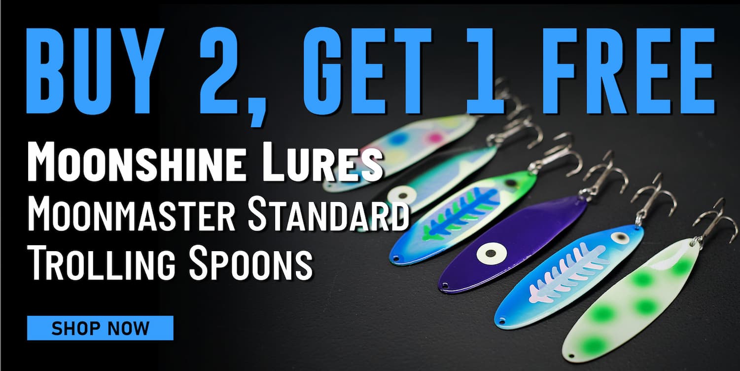 Buy 2, Get 1 Free Moonshine Moonmaster Standard Trolling Spoons Shop Now